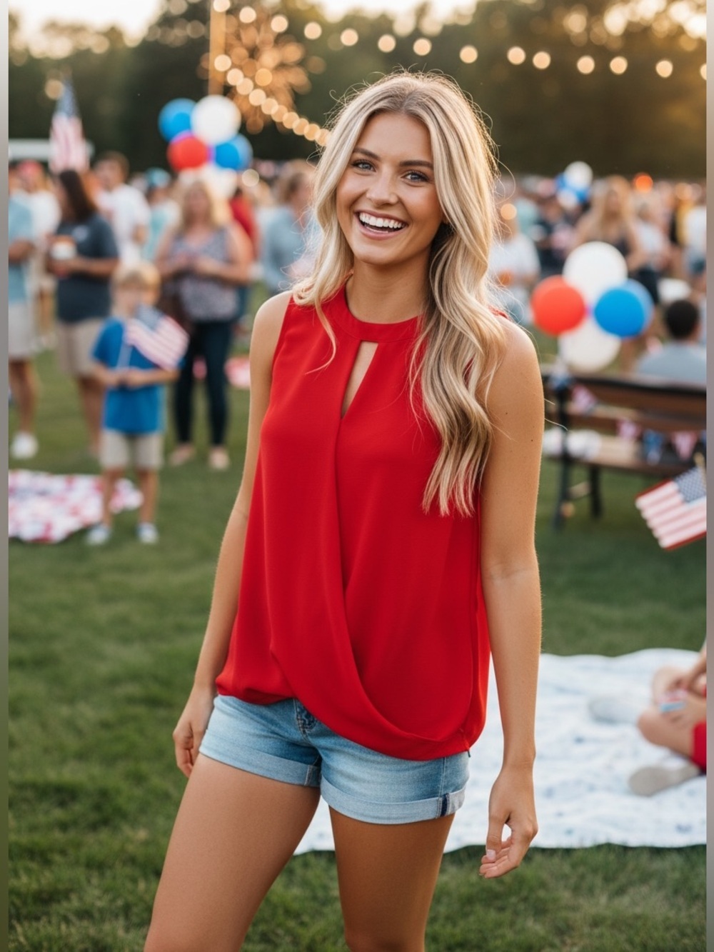 41 Hawthorn. Clearwater Mixed
Material Surplice Red Blouse